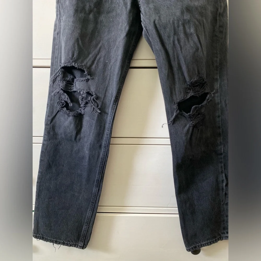 Agolde 90’s Jean Dark Denim Size 24 Distressed Button Fly 100% Cotton - Picture 4 of 8
